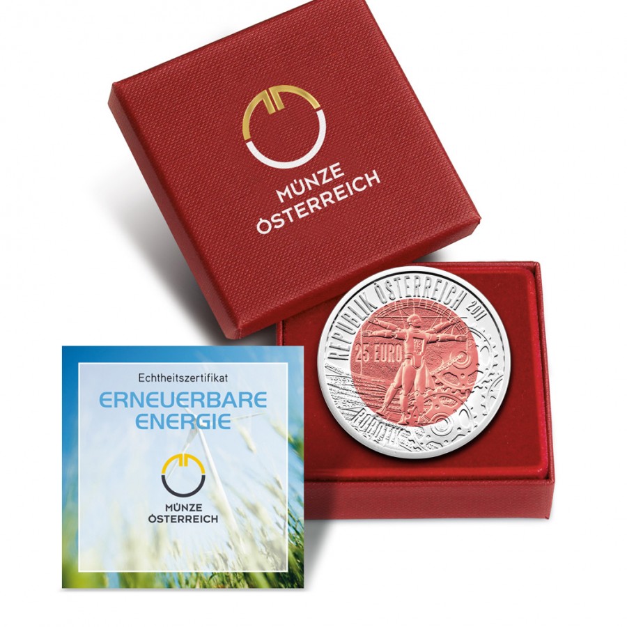 Austria ROBOTIK series Silver-Niobium coin 25 Euro 2011