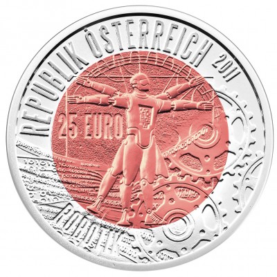 Austria ROBOTIK series Silver-Niobium coin 25 Euro 2011