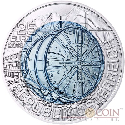 Austria TUNNEL CONSTRUCTION series Silver-Niobium coin 25 Euro 2013