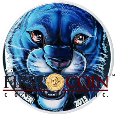 Ivory Coast The Black Panther 1,000 Francs Colored Silver coin 1 oz Ultra High Relief Antique Finish 2013