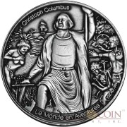 Burkina Faso CHRISTOPHER COLUMBUS LE MONDE EN AVENTURES 1000 Francs Silver coin 2016 High relief Handmade Antique Finish 1 oz