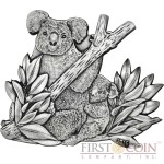 Burkina Faso THE KOALA series WORLD'S 8 SCULPTURE COINS Animals Of Every Continent 1000 Francs Silver coin 2016 High relief Handmade Antique Finish CUT OUT TECHNIQUE 1 oz