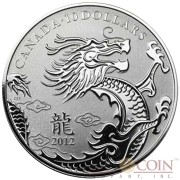 Canada YEAR OF THE DRAGON Lunar series $10 Silver coin 2012