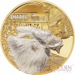 Cook Islands FIGHTING FISH series SHADES OF NATURE $5 Silver Coin 2016 Smartminting Gold plated Micro minting technique