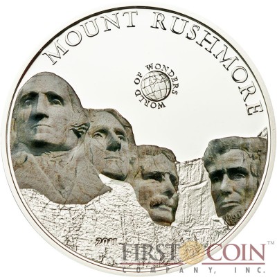 Palau MOUNT RUSHMORE SOUTH DAKOTA series WORLD OF WONDERS Silver Coin $5 High Quality Printing High Details 2011 Proof