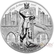 Cook Islands KING ARTHUR series LEGENDS OF CAMELOT $10 Silver Coin 2016 Ultra High Relief Smartminting technology Proof 2 oz