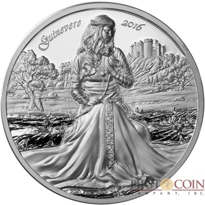 Cook Islands GUINEVERE - WIFE OF KING ARTHUR series LEGENDS OF CAMELOT $10 Silver Coin 2016 Ultra High Relief Smartminting technology Proof 2 oz