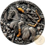 Niue Island WHITE HORSE series FOUR HORSEMEN OF THE APOCALYPSE $5 Silver Coin 2018 Antique finish Ultra High Relief Gold plated 2 oz