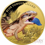 Niue Island BLUE TONGUE LIZARD $100 Gold coin 2016 Proof 1 oz