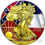 USA MISSISSIPPI series US STATES FLAGS $1 Gold Plated 2015 Silver coin 1oz
