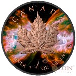 Canada BUTTERFLY NEBULA NGC 6302 series SPACE COLLECTION $5 Canadian Maple Leaf Silver Coin 2016 Black Ruthenium & Rose Gold Plated 1 oz