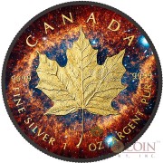 Canada HELIX NEBULA NGC 7293 series SPACE COLLECTION $5 Canadian Maple Leaf Silver Coin 2016 Black Ruthenium & Yellow Gold Plated 1 oz