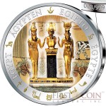 Fiji OSIRIS, I S I S AND HORUS series GOLDEN & COLORFUL EGYPT $1 Gilded Colored Silver coin 2012 Proof 