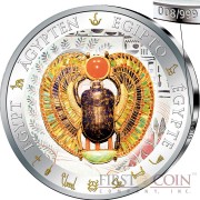 Fiji WINGED SCARAB series GOLDEN & COLORFUL EGYPT $1 Gilded Colored Silver coin 2012 Proof 