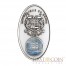 Benin Gorch Fock 1000 Francs Sailing Vessels series Color Glass Inlay Silver coin Oval shape Proof & Antique Finish 2013