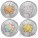 Canada Maple Leaf Four Seasons 4 Four Coin Set $20 Silver 2014 Yellow & Red Gilded, Diamond, Hologram 4 oz