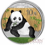 China Colored Panda Silver coin 10 Yuans 1 oz Brilliant uncirculated 2015
