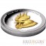 Palau YEAR OF THE ROOSTER series LUNAR $5 Silver Coin Ultra High Relief 2017 GILDED Proof Concave shape 1 oz