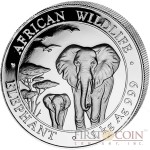 Somalia Elephant 2000 Shillings series African Wildlife series 2015 Silver Coin 1 Kilo / Kg