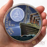 British Virgin Islands Titanic at Night $2 Colored Bronze coin Proof 2012