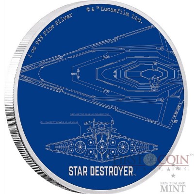 Niue Island STAR DESTROYER series STAR WARS SHIPS $2 Silver Coin 2017 Proof 1 oz