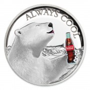 Fiji COCA-COLA POLAR BEAR $2 Silver Coin 2019 Proof 1 oz