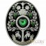 Niue Island LOVE TREE $1 Colored Silver Coin Hearts shaped Green Zircon inlay 2013 Proof Oval Egg