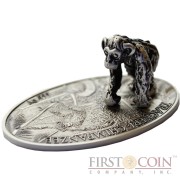 Niue Island CHIMPANZEE series TRACKER $1 Silver coin YEAR OF THE MONKEY 3D SILVER SCULPTURE 2016 Antique finish 1.1 oz