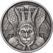 Republic of Chad SPITTER NOTRE DAME DE PARIS series GARGOYLES & GROTESQUES 1000 Francs Silver Coin High relief 2017 ANTIQUE FINISH 1 oz