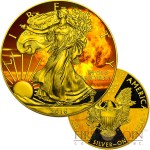 USA NUCLEAR EAGLE series ARMAGEDDON American Silver Eagle Walking Liberty $1 Silver coin 2016 Gold Plated 1 oz