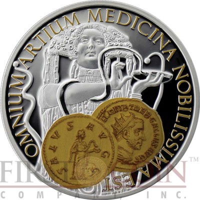 Niue Island SALUS $1 Aureus series Gold Printing Silver Coin 2015 Proof