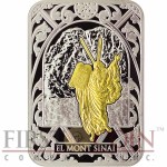 Andorra MOUNT SINAI 10 Diners Biblical Places series Rectangular Gilded Silver Coin 2012 Proof