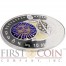 Macedonia AQUARIUS 10 Denars Macedonian Zodiac Signs series Dome Cobalt Glass Insert Oval Gilded Silver Coin 2015 Proof