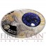 Macedonia SAGITTARIUS 10 Denars Macedonian Zodiac Signs series Dome Cobalt Glass Insert Oval Gilded Silver Coin 2014 Proof