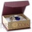 Macedonia VIRGO 10 Denars Macedonian Zodiac Signs series Dome Cobalt Glass Insert Oval Gilded Silver Coin 2014 Proof