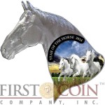 Niue Island YEAR OF THE HORSE Head shape $1 Colored Silver Coin 2014 Proof