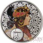 Niue Island LIBRA $1 Painter Alphonse Mucha Zodiac series Colored Silver Coin 2011 Proof