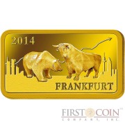 Solomon Islands FRANKFURT $10 "Famous World Landmarks" series Gold coin-bar 2014 Proof