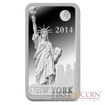 Solomon Islands NEW YORK $1/2 "Famous World Landmarks" series Silver coin-bar Proof