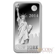 Solomon Islands NEW YORK $1/2 "Famous World Landmarks" series Silver coin-bar Proof