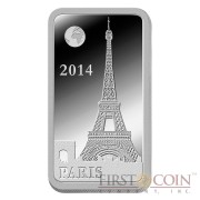 Solomon Islands PARIS $1/2 "Famous World Landmarks" series Silver coin-bar Proof