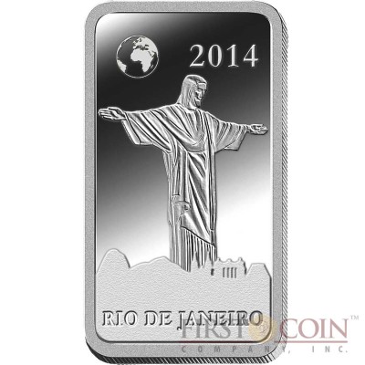 Solomon Islands RIO DE JANEIRO $1/2 "Famous World Landmarks" series Silver coin-bar Proof