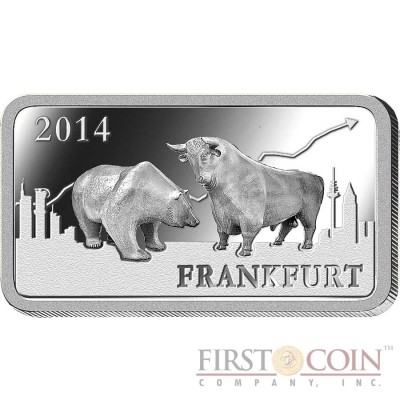 Solomon Islands FRANKFURT $1/2 "Famous World Landmarks" series Silver coin-bar Proof