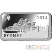 Solomon Islands SYDNEY $1/2 "Famous World Landmarks" series Silver coin-bar Proof