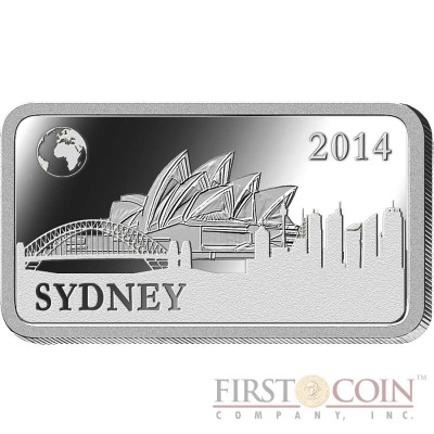 Solomon Islands SYDNEY $1/2 "Famous World Landmarks" series Silver coin-bar Proof