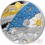 Fiji 450th Anniversary of Galileo Galilei $20 Gilded Metallic-Coloring Silver Coin Swarovski Stars Crystals 2014 Proof 1 Kilo