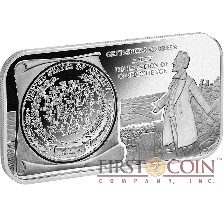 USA ABRAHAM LINCOLN 150th ANNIVERSARY Premium Set of 1 Silver