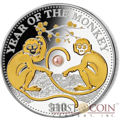 Fiji Year of the Monkey $10 Pearl Lunar Chinese Calendar series