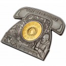 Barbados Alexander Graham Bell 100th Anniversary Telephone $5 Silver coin 2022 Gold plated 3 oz