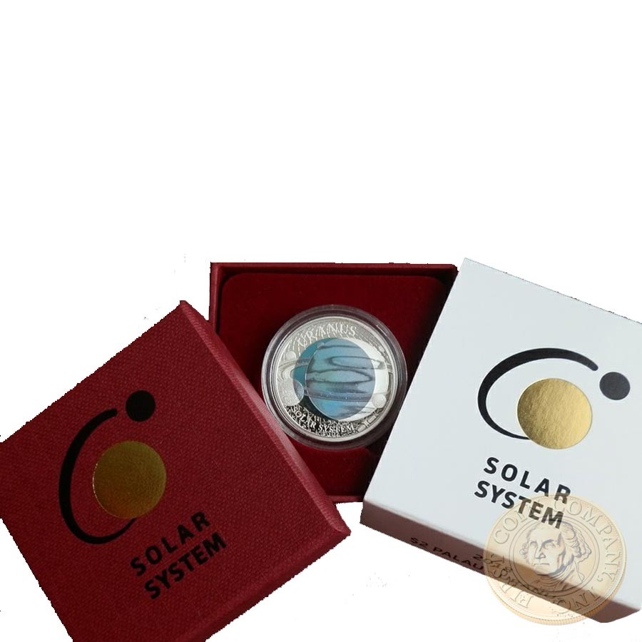 Republic of Palau URANUS series SOLAR SYSTEM NIOBIUM $2 Silver-Niobium Coin Proof 2018